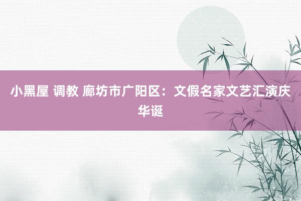 小黑屋 调教 廊坊市广阳区：文假名家文艺汇演庆华诞