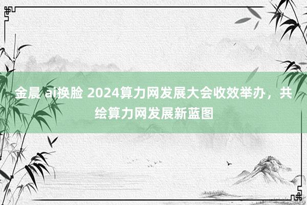 金晨 ai换脸 2024算力网发展大会收效举办，共绘算力网发展新蓝图