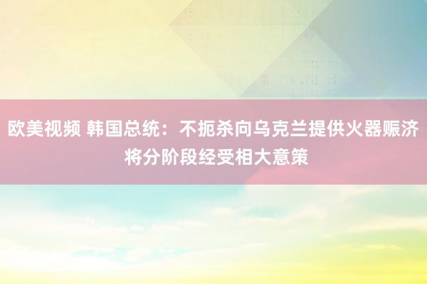 欧美视频 韩国总统：不扼杀向乌克兰提供火器赈济 将分阶段经受相大意策