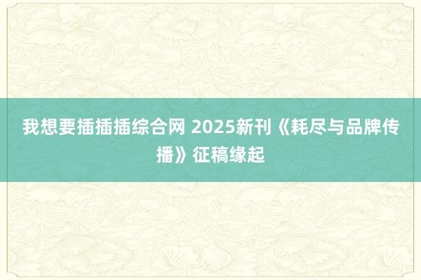我想要插插插综合网 2025新刊《耗尽与品牌传播》征稿缘起