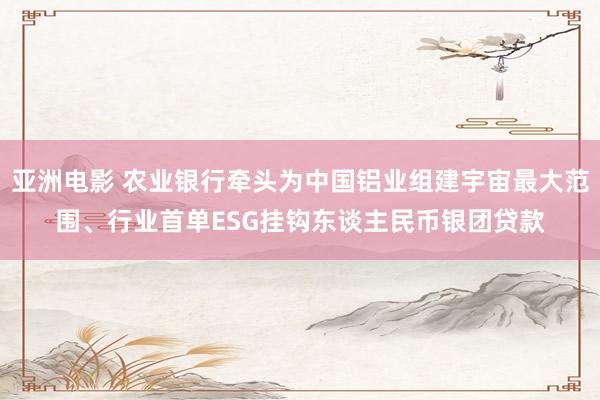 亚洲电影 农业银行牵头为中国铝业组建宇宙最大范围、行业首单ESG挂钩东谈主民币银团贷款