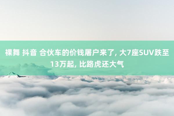 裸舞 抖音 合伙车的价钱屠户来了， 大7座SUV跌至13万起， 比路虎还大气