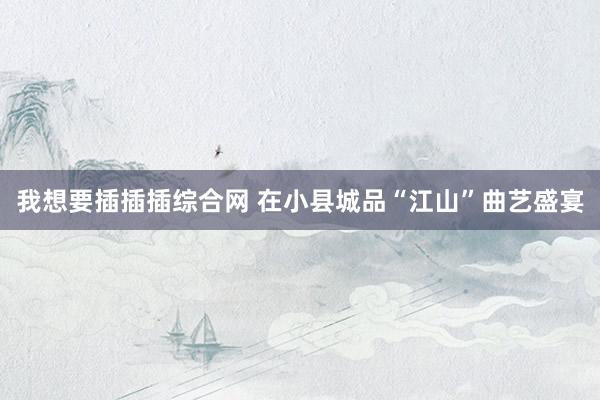 我想要插插插综合网 在小县城品“江山”曲艺盛宴