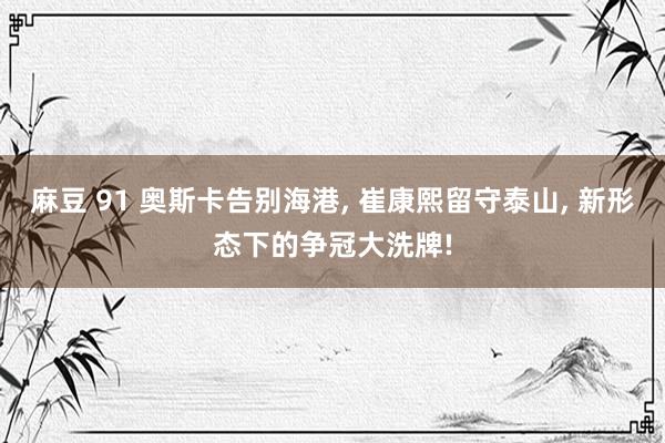 麻豆 91 奥斯卡告别海港， 崔康熙留守泰山， 新形态下的争冠大洗牌!
