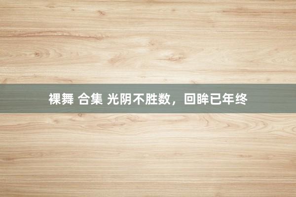 裸舞 合集 光阴不胜数，回眸已年终