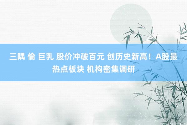 三隅 倫 巨乳 股价冲破百元 创历史新高！A股最热点板块 机构密集调研