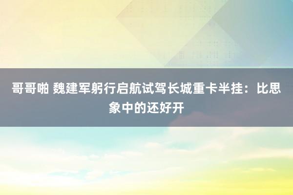 哥哥啪 魏建军躬行启航试驾长城重卡半挂：比思象中的还好开