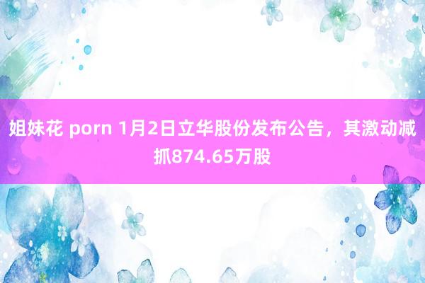 姐妹花 porn 1月2日立华股份发布公告，其激动减抓874.65万股