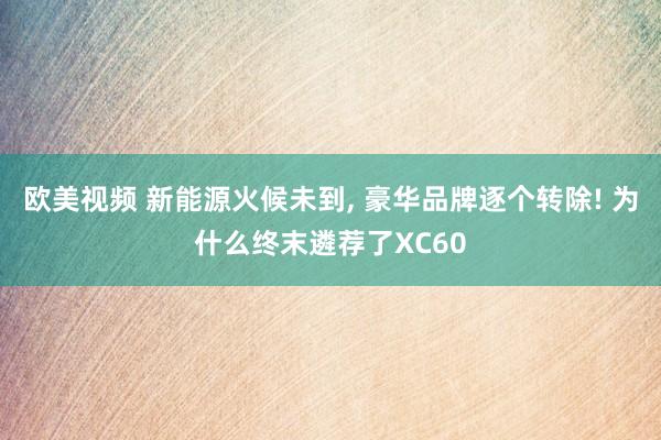 欧美视频 新能源火候未到， 豪华品牌逐个转除! 为什么终末遴荐了XC60