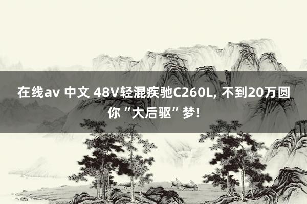 在线av 中文 48V轻混疾驰C260L， 不到20万圆你“大后驱”梦!