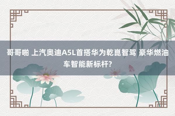 哥哥啪 上汽奥迪A5L首搭华为乾崑智驾 豪华燃油车智能新标杆?