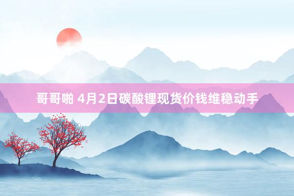 哥哥啪 4月2日碳酸锂现货价钱维稳动手
