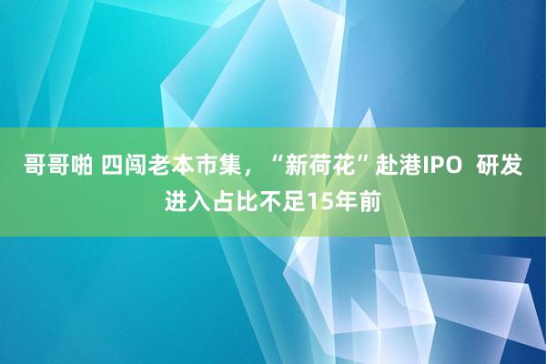 哥哥啪 四闯老本市集，“新荷花”赴港IPO  研发进入占比不足15年前