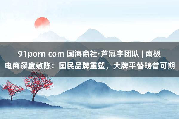 91porn com 国海商社·芦冠宇团队 | 南极电商深度敷陈：国民品牌重塑，大牌平替畴昔可期