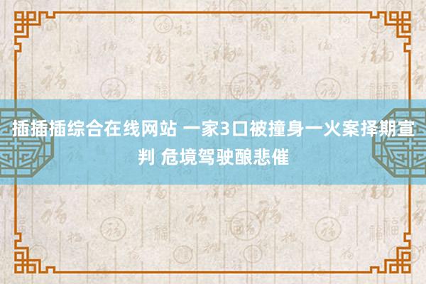 插插插综合在线网站 一家3口被撞身一火案择期宣判 危境驾驶酿悲催
